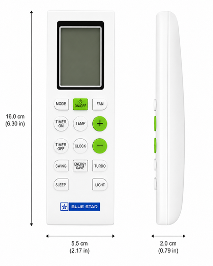 AC Remote Compatible for Blue Star AC Remote, Window/Inverter/Split 226