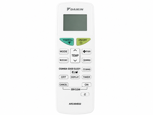 Daikin ARC484B32 air conditioner remote control.